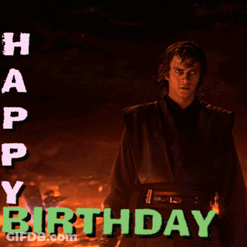 Man With Happy Birthday Text GIF