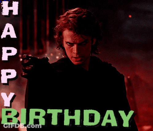 Man With Happy Birthday Text GIF