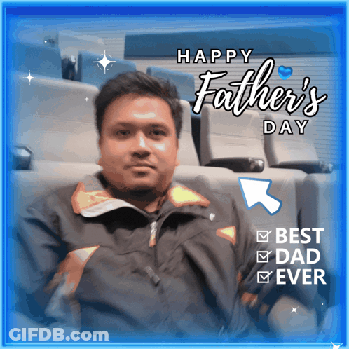 A Picture Of A Man With The Words Happy Father 'S Day On The Top GIF
