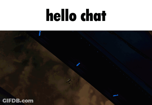 A Picture Of A Man With The Words Hello Chat On The Top GIF