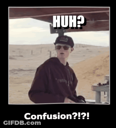 A Picture Of A Man With The Words Huh Confusion Written Above Him GIF