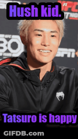 A Picture Of A Man With The Words Hush Kid Written On It GIF