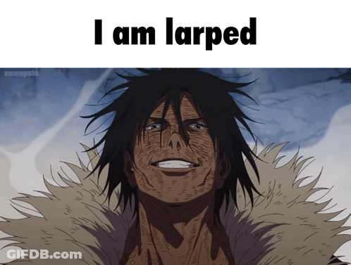 A Picture Of A Man With The Words I Am Larped Below Him GIF