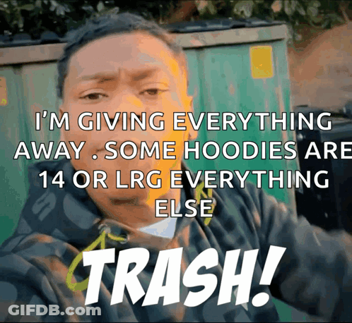 A Picture Of A Man With The Words " I 'M Giving Everything Away " GIF