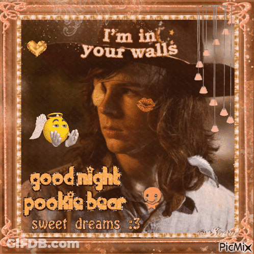 A Picture Of A Man With The Words I 'M In Your Walls On It GIF