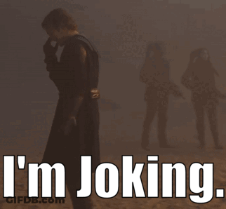 A Picture Of A Man With The Words I 'M Joking On The Bottom GIF