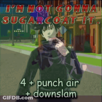 A Picture Of A Man With The Words " I 'M Not Gonna Sugarcoat It " Above Him GIF