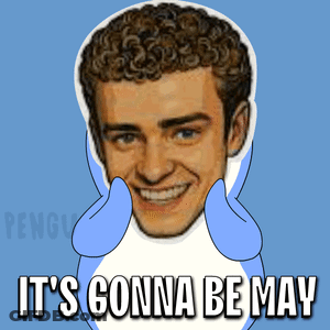 A Picture Of A Man With The Words It 'S Gonna Be May Below Him GIF