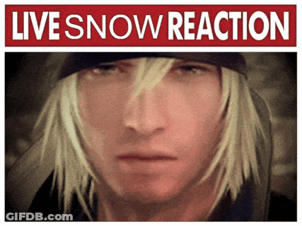 A Picture Of A Man With The Words Live Snow Reaction On It GIF