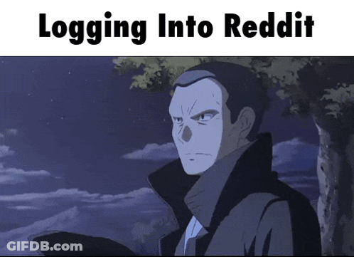 A Picture Of A Man With The Words Logging Into Reddit GIF