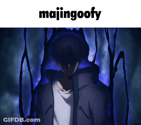 A Picture Of A Man With The Words Majingoofy On The Top GIF