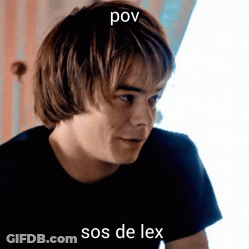 A Picture Of A Man With The Words Pov Sos De Lex GIF