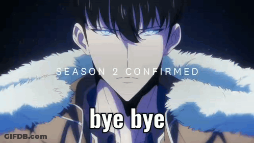 A Picture Of A Man With The Words Season 2 Confirmed Bye Bye On It GIF