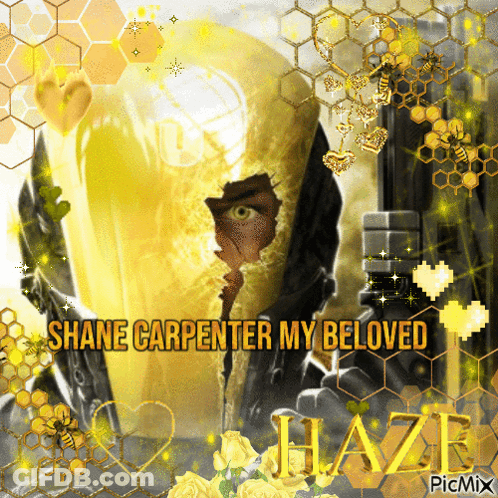 A Picture Of A Man With The Words Shane Carpenter My Beloved Haze At The Bottom GIF