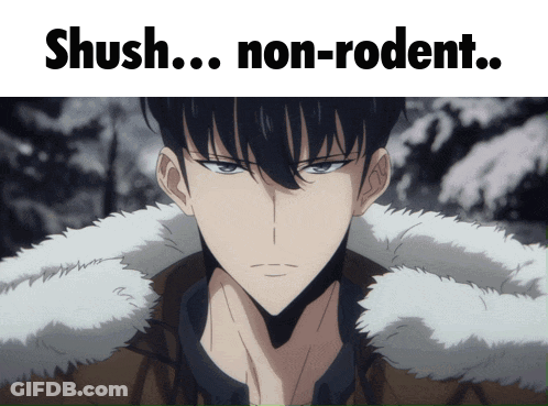 A Picture Of A Man With The Words Shush Non Rodent GIF