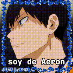 A Picture Of A Man With The Words Soy De Aeron On It GIF