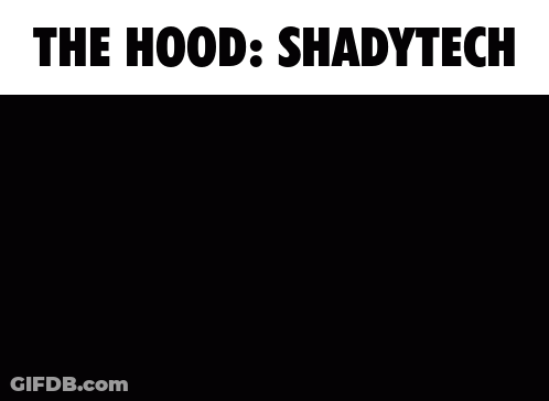 A Picture Of A Man With The Words " The Hood Shadytech " Below Him GIF