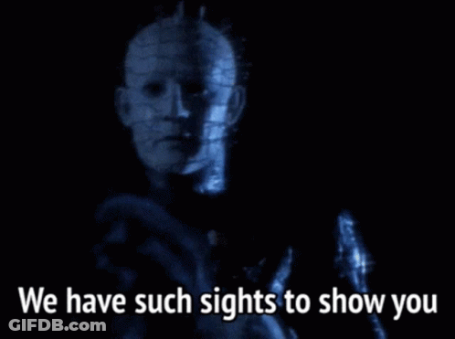 A Picture Of A Man With The Words We Have Such Sights To Show You GIF