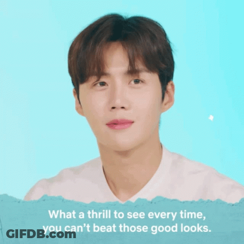 A Picture Of A Man With The Words What A Thrill To See Every Time You Can N't Beat Those Good Looks GIF