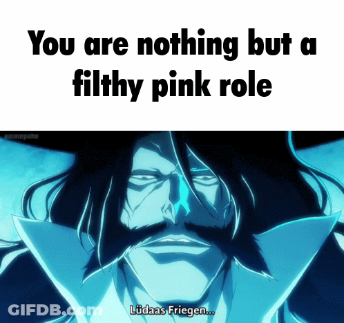 A Picture Of A Man With The Words You Are Nothing But A Filthy Pink Role On It GIF