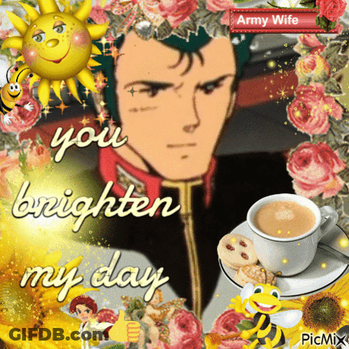 Man With You Brighten My Day Text GIF