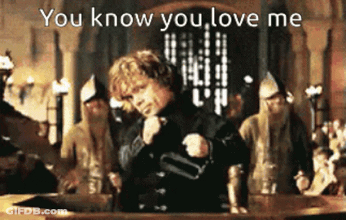 A Picture Of A Man With The Words You Know You Love Me On It GIF