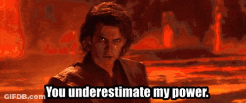 A Picture Of A Man With The Words You Underestimate My Power On It GIF
