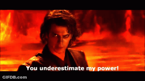 A Picture Of A Man With The Words You Underestimate My Power On The Bottom GIF