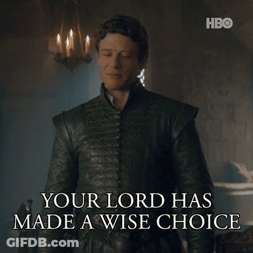 A Picture Of A Man With The Words Your Lord Has Made A Wise Choice Above Him GIF