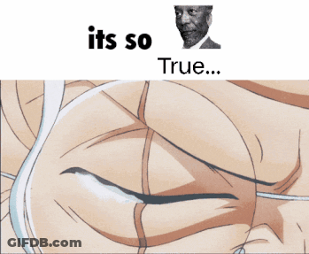 A Picture Of A Man With White Hair And Glasses With The Caption " It 'S So True " GIF