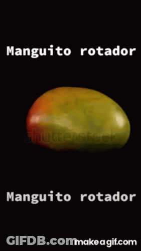 A Picture Of A Mango With The Words Manguito Rotador Below It GIF