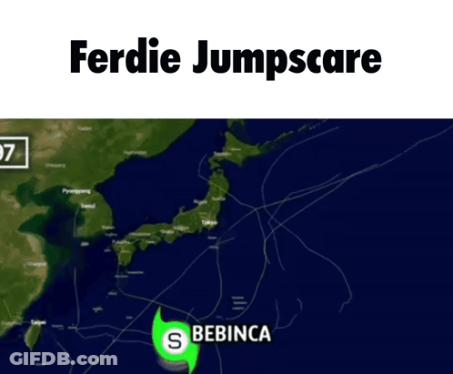 A Picture Of A Map With The Words Ferdie Jumpscare On It GIF