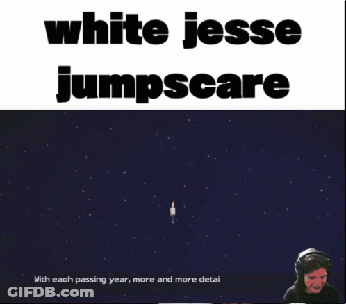 A Picture Of A Minecraft Character That Says White Jesse Jumpscare GIF