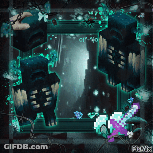 A Picture Of A Minecraft Game With The Words Picmix On The Bottom Right GIF