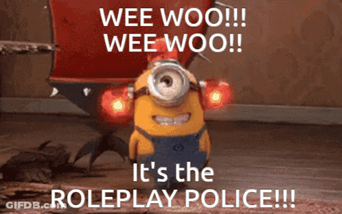 A Picture Of A Minion That Says Wee Woo On It GIF