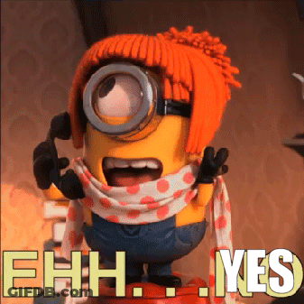 A Picture Of A Minion With A Scarf Around His Neck That Says " Ehh Yes " GIF