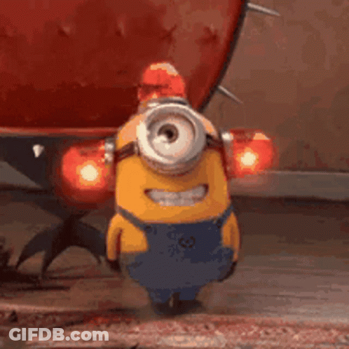 A Picture Of A Minion With The Words Scam Alert On The Bottom GIF