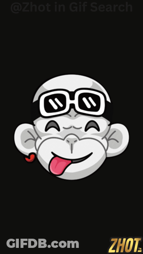 A Picture Of A Monkey Wearing Sunglasses And Sticking Out His Tongue GIF