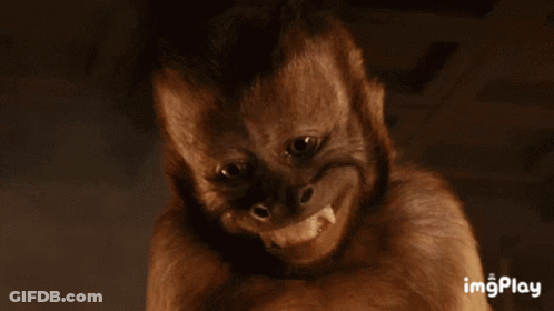 A Picture Of A Monkey With The Word Please Written Below It GIF