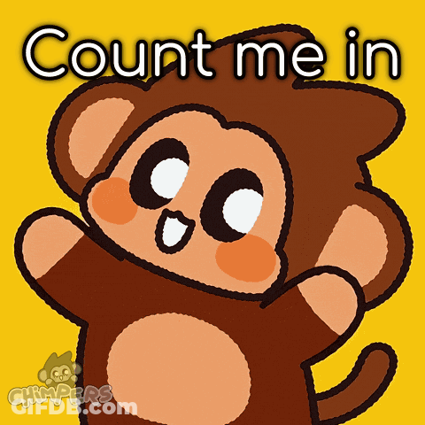 A Picture Of A Monkey With The Words Count Me In GIF
