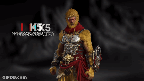 A Picture Of A Monkey With The Words Tk5 Naraka Bladepoin GIF