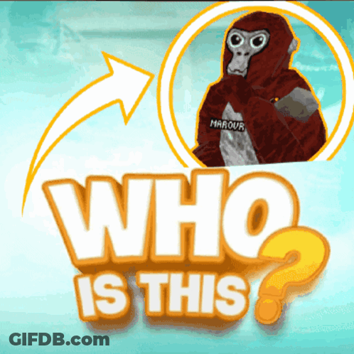A Picture Of A Monkey With The Words " Who Is This " Below It GIF