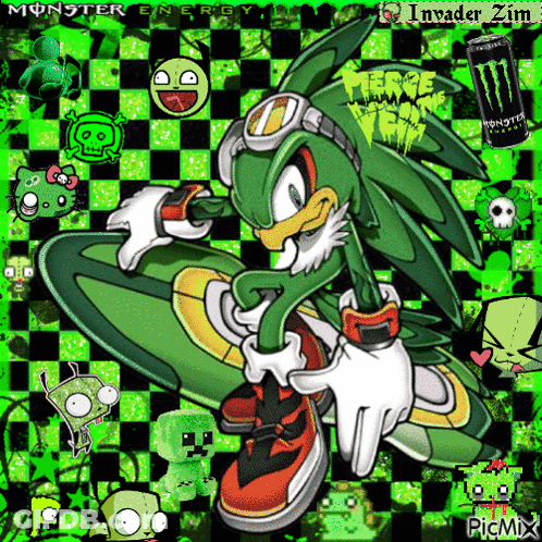 A Picture Of A Monster Energy Drink And A Cartoon Character GIF