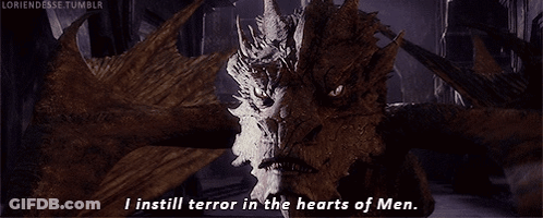 A Picture Of A Monster With A Caption That Says I Instill Terror In The Hearts Of Men GIF