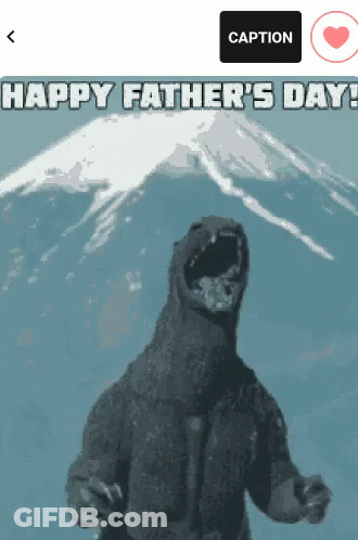 A Picture Of A Monster With The Caption Happy Father 'S Day On It GIF