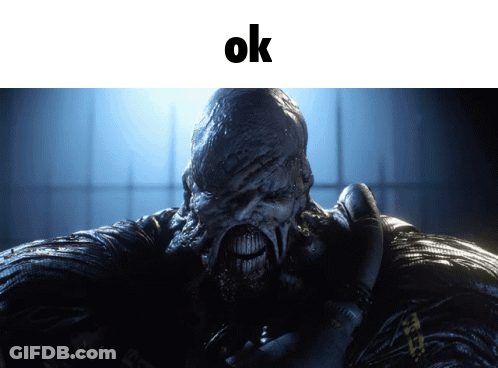 A Picture Of A Monster With The Word Ok On The Bottom GIF