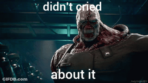 A Picture Of A Monster With The Words Did N't Cried About It On It GIF