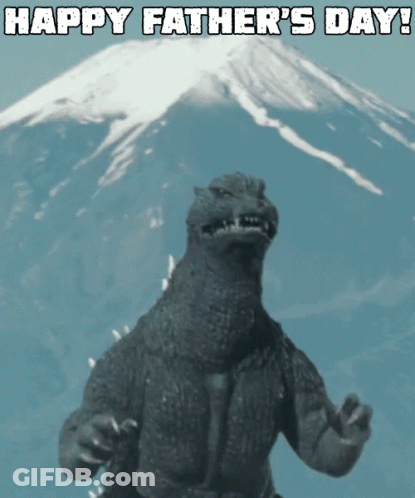 A Picture Of A Monster With The Words Happy Father 'S Day On It GIF