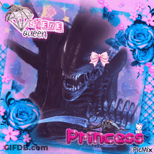 A Picture Of A Monster With The Words Princess On The Bottom GIF