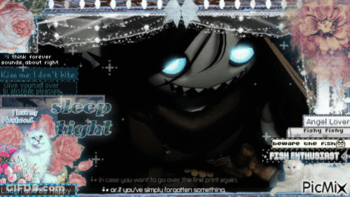 A Picture Of A Monster With The Words Sleep Tight Written On It GIF